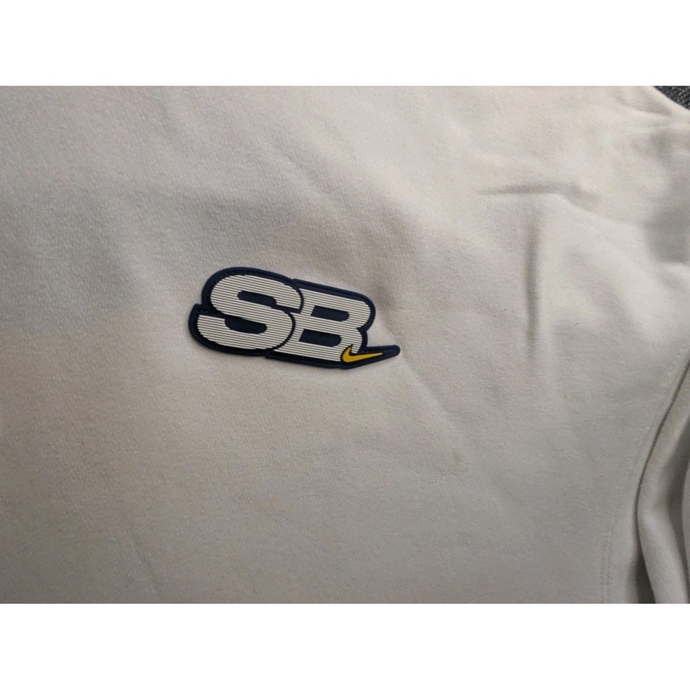 Nike SB Logo Men's XXL Pullover Hoodie White Y2K Skateboarding Cotton Sweatshirt - Picture 4 of 7